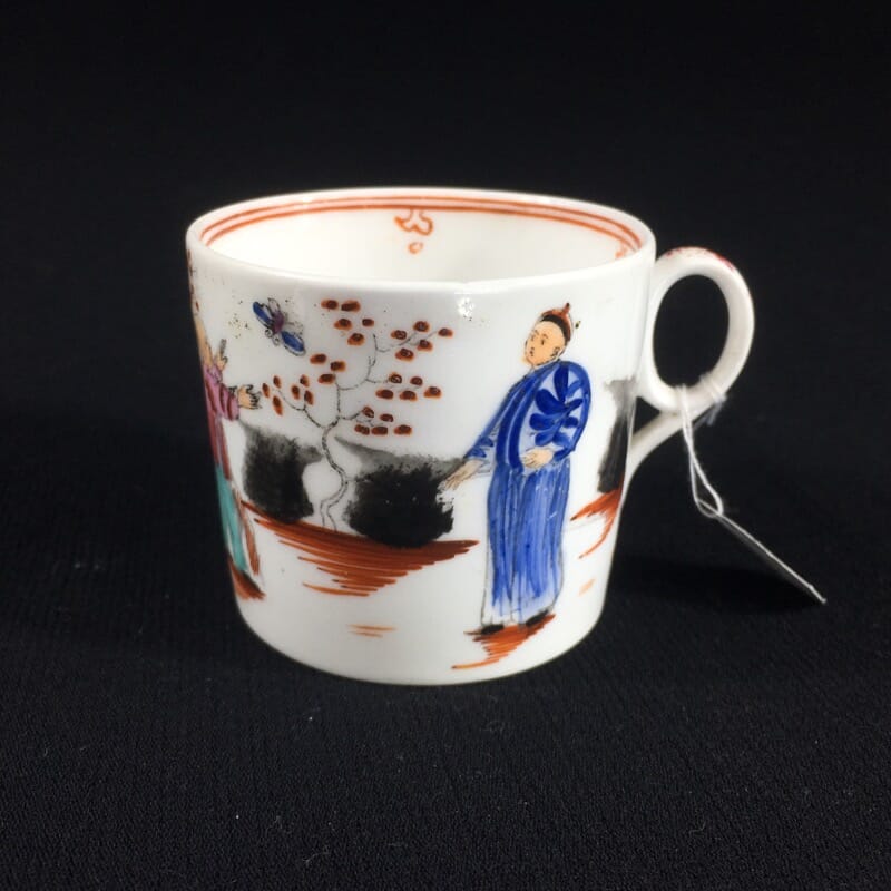 Newhall type coffee can, Boy & Butterfly pattern, c. 1800-0