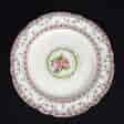 Chamberlains Worcester plate, Roses & wreath pattern, c. 1810-0