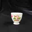 English porcelain egg cup, scroll & wreath moulded, flower painted, Coalport c. 1840-0