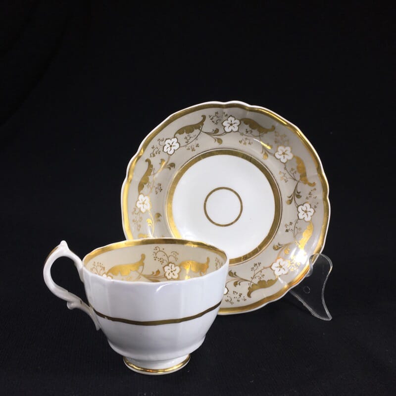 Samuel Alcock cup & saucer, 'Percy Adams' shape, pattern 5095, c. 1840 -0