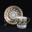Coalport coffee can & saucer with rich gilt acanthus spiral pattern, c. 1800-0
