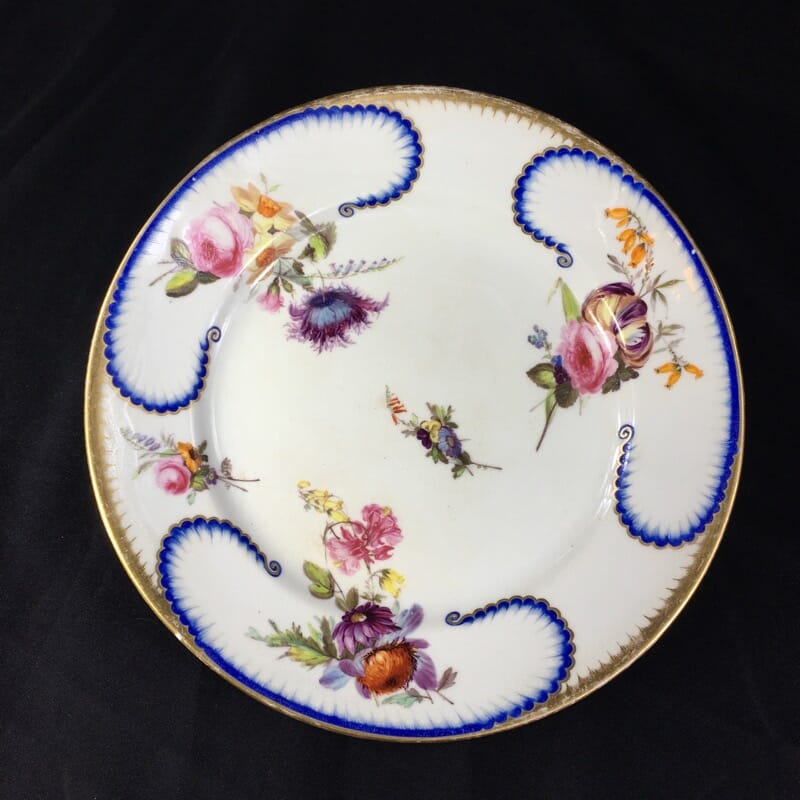 Derby Plate in the Sèvres manner, flower group, c.1810 -0