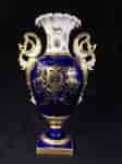 Ridgway vase, deep blue with dragon handles, c.1835 -0