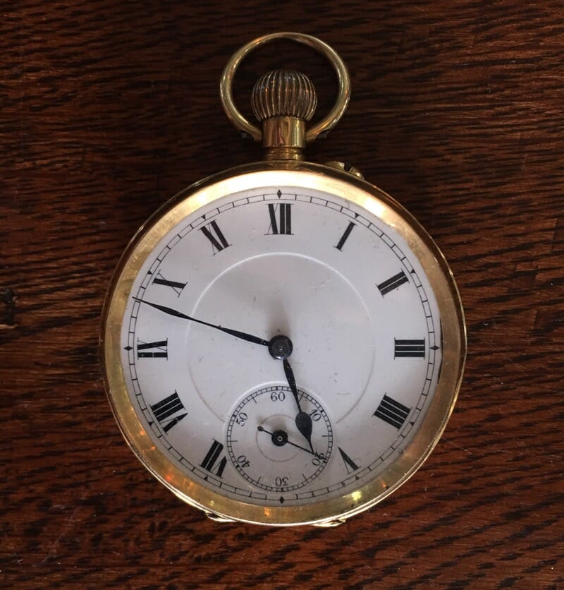 Swiss pocket watch, 18K gold case-0