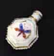 Unusual miniature English porcelain scent, moth decorated, c. 1835-0