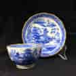 Miles Mason porcelain teabowl & saucer, printed 'pagoda' pattern, c. 1810 -0