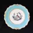 Chamberlains Worcester plate, Fancy Birds in monotone landscapes, c. 1830 -0