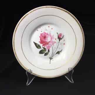 English porcelain plate with rose, c. 1825-0