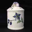 Chantilly pomade pot with rare Holzschnittblumen (Woodcut Flowers) after Meissen, c. 1755-0