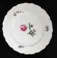 Berlin Plate decorated with a pink rose, c.1880-0