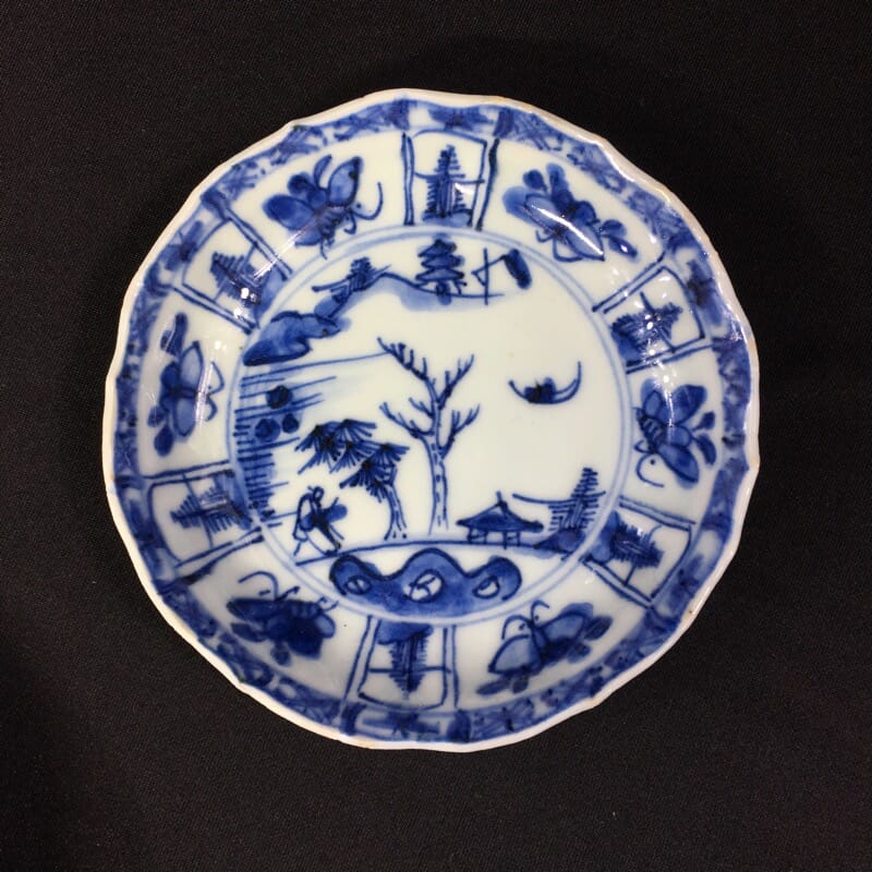 Chinese Export saucer, river scene, c. 1725-0