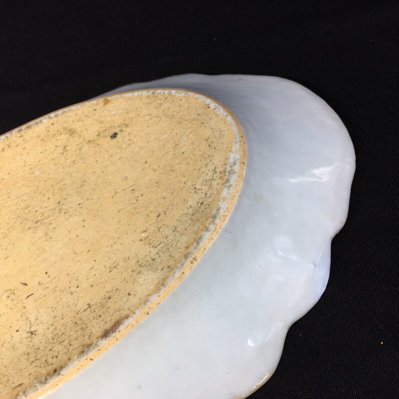 Chinese Export oval serving dish, scholars desk & willow, c. 1760-27833