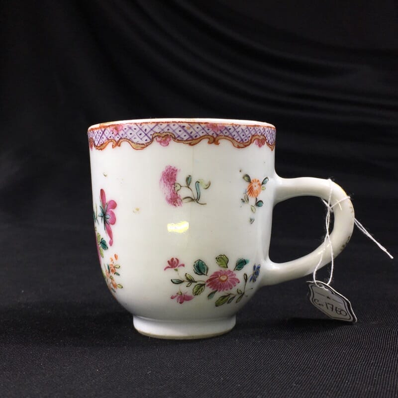 Chinese export coffee cup, bouquet of flowers, c. 1760 -0