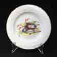 Swansea Porcleain plate, flower moulded, shell painting probably Pardoe, c. 1820 -0