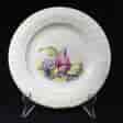 Swansea porcleain plate, flower moulded, shell painting probably Pardoe, c. 1820 -0
