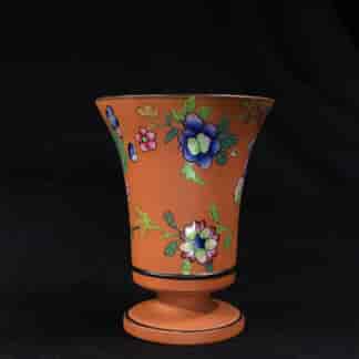 Wedgwood 'Rosso Antico' small spill vase, flowers, circa 1880 -0
