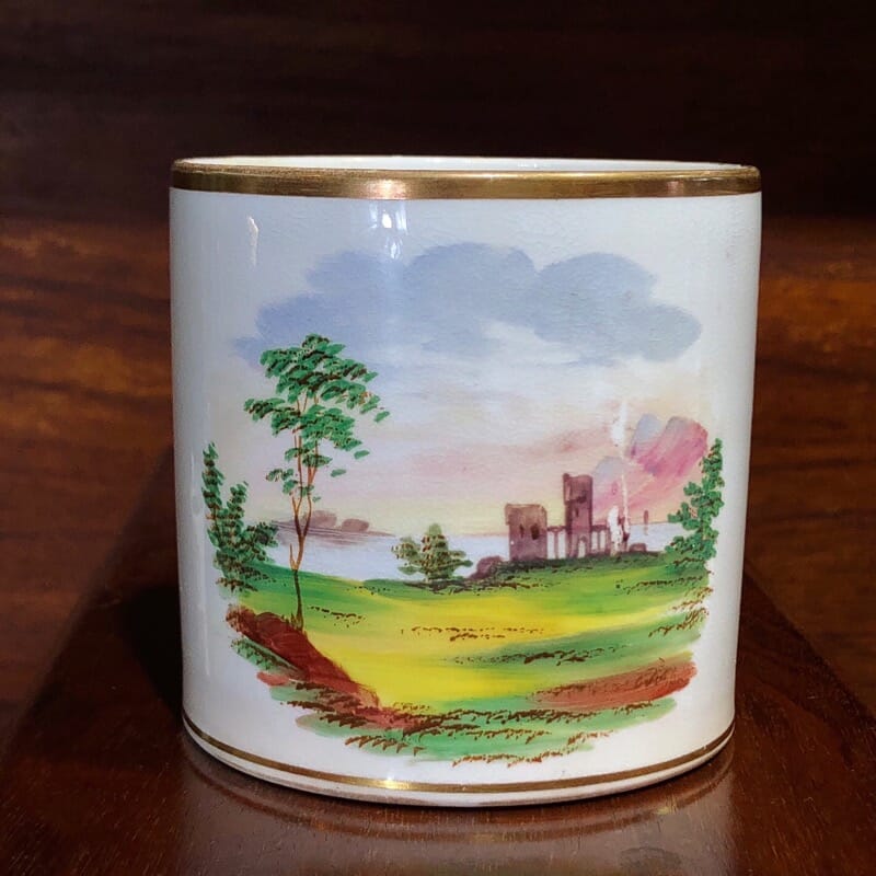 English bone china mug, landscape, c. 1840 -0