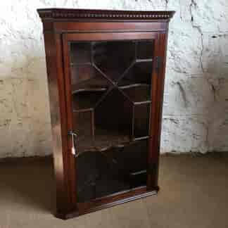 George III mahogany corner cabinet with astragal glazing, c. 1780-0