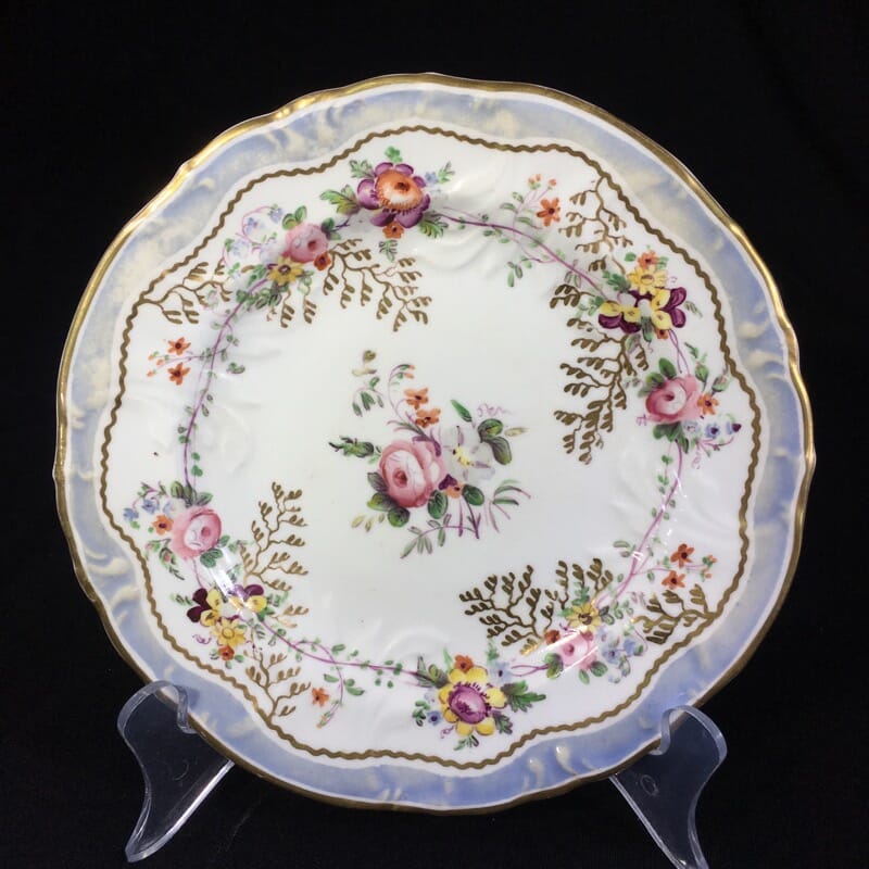 Bowers cup,saucer & plate 'Dresden Wreath' pattern, c. 1850 -28458
