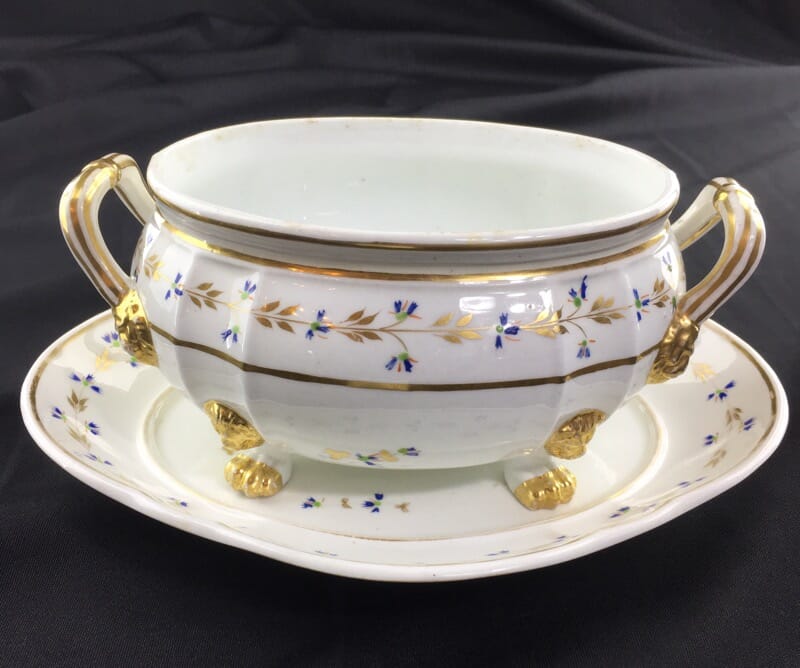 Derby tureen & stand, cornflower pattern, c. 1815-0