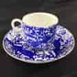Royal Crown Derby cup and saucer , blue peacocks, dated 1897 & 1924-0