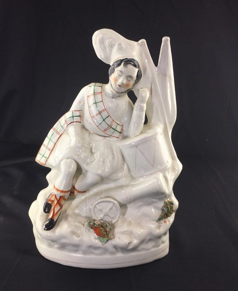 Staffordshire pottery figure of a sleeping Soldier, c. 1860 -0