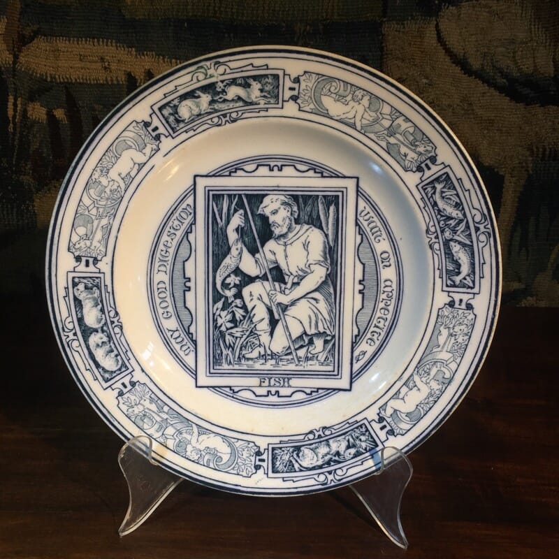 Wedgwood 'Banquet' pottery plate, 'FISH', by T Allen, dated 1895-0