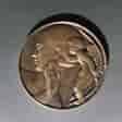 Art Deco bronze medallion by Delannoy, Venus, mid 20th century -0