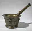 Bronze mortar & pestle, Spanish 16th century -0
