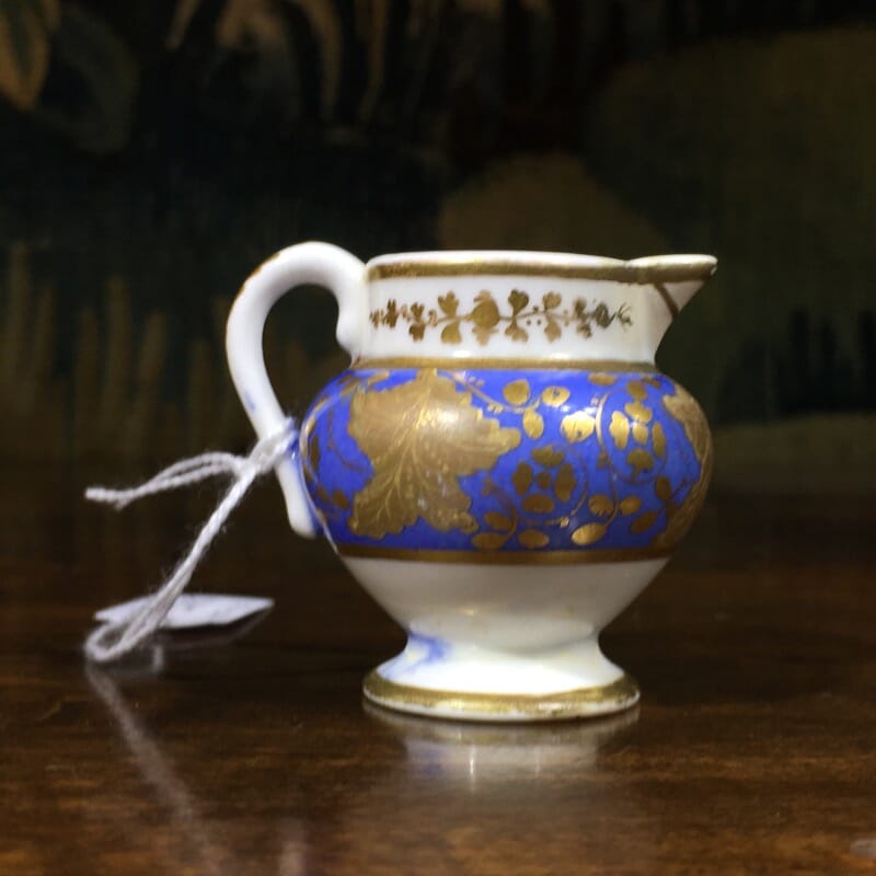 Spode miniature porcelain jug, gilt flowers pat. 4283, c. 1825-0