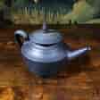 Black basalt teapot with engine turning, widow knop, c. 1800-0