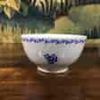 Chinese export sugar bowl, European blue enamel flowers, c. 1780-0