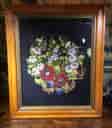 Framed Victorian needle point of flowers, c. 1880 -0