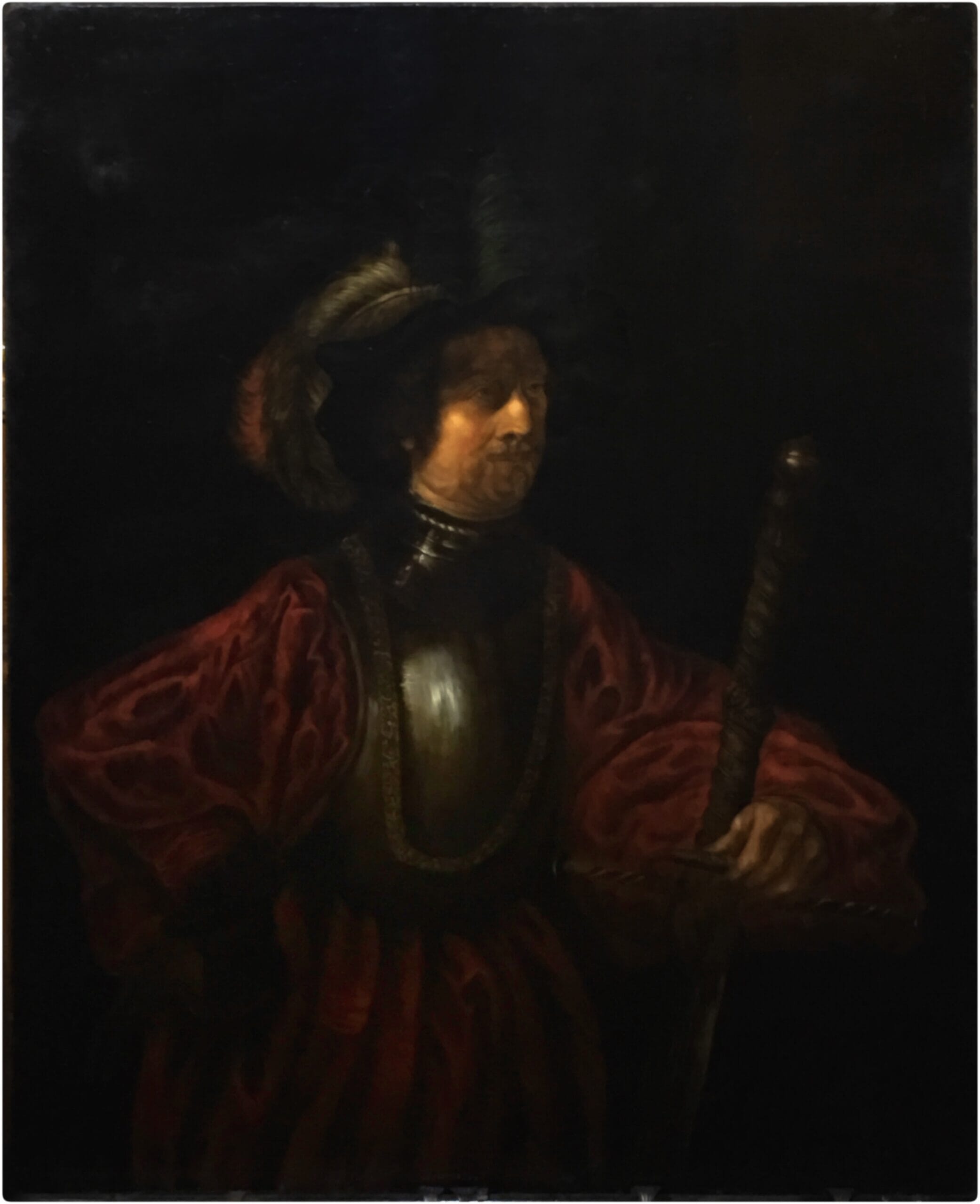 After Rembrandt, Portrait of a Man in Military Costume, oil on canvas, 19th century-0