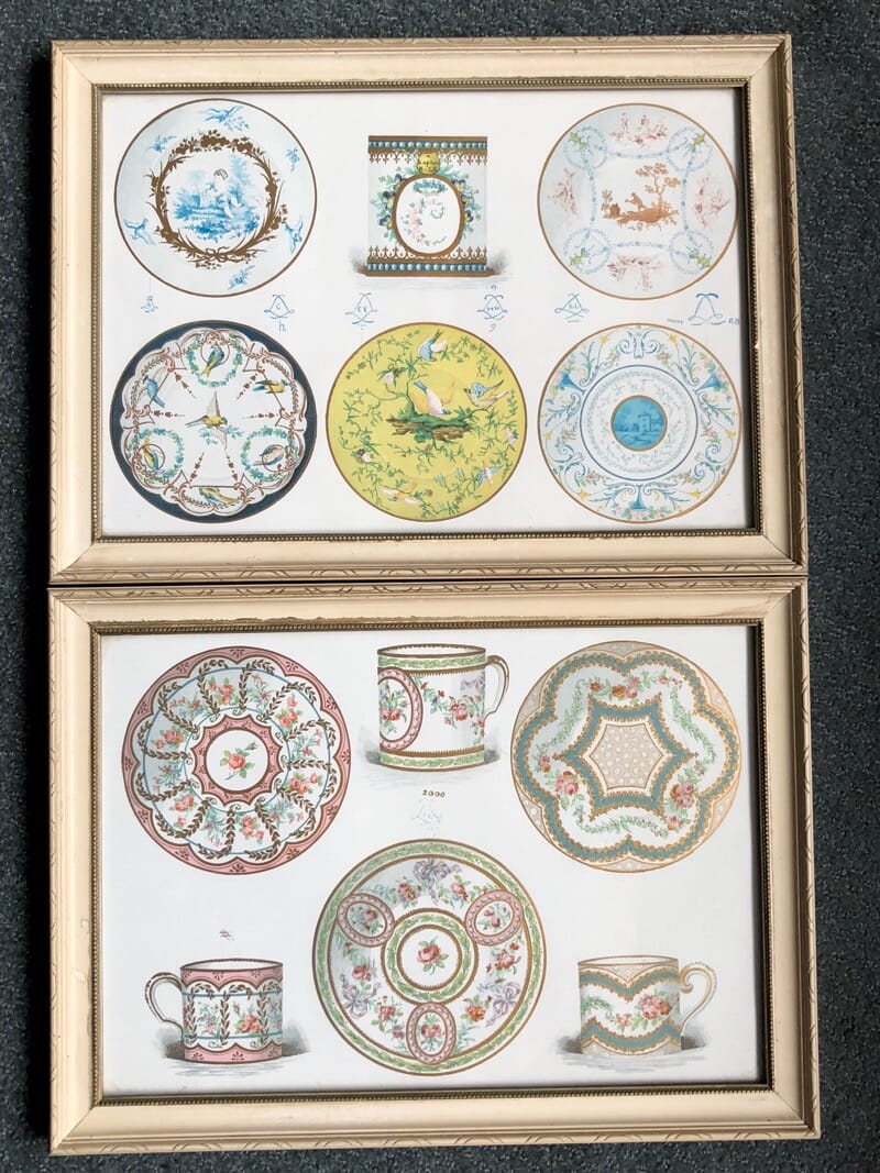 Pair of Lithographs, Sevres ceramics, Gillot, Paris 1891-0