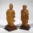 Pair of Chinese boxwood figures, 20th century-0