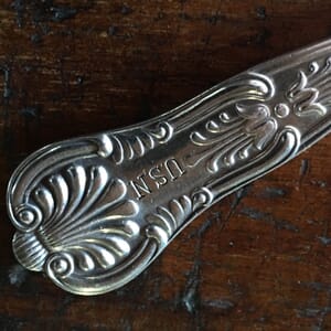 US Navy Officers Mess silverplate teaspoon Kings Pattern c.1900