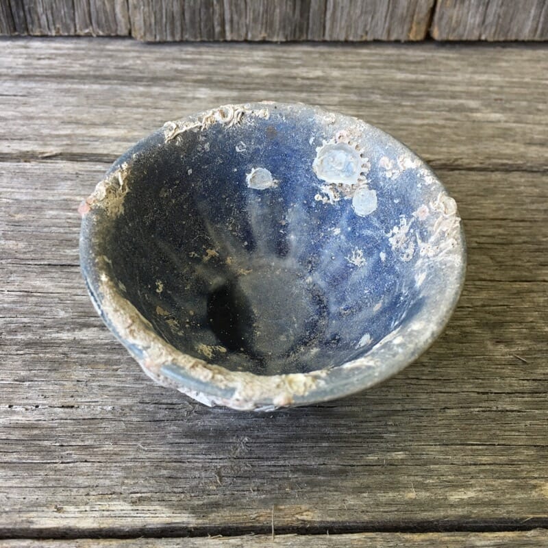 Hoi An Shipwreck: Vietnamese deep-blue glaze wine cup, C. 1480. -29866