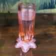 Small Victorian pressed glass spill vase, apricot colour, c. 1890-0