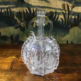 Dutch glass twin handled decanter, circa 1880 -0