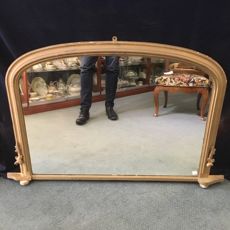 Victorian mantel mirror, gilt finish, c. 1875 -0
