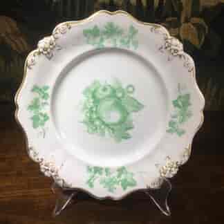 Ridgway plate with soft green print of fruit, pat. 2019, c. 1830 -0