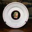 French porcelain plate, hand painted profile, c. 1870-0