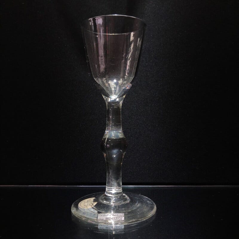 Georgian wine glass, center knop stem, c.1750-0