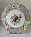 Minton plate, plums specimen & flower, 1852. -0