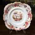 English porcelain chinoiserie print square dish, c. 1830 -0