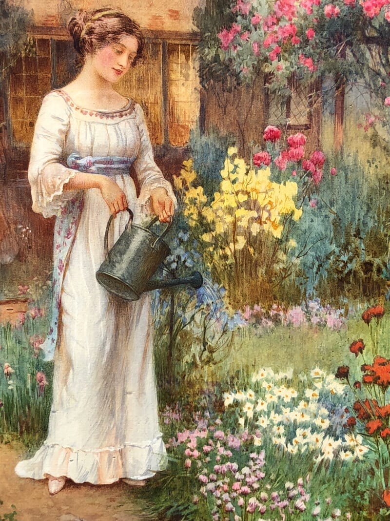 Affleck, William: Watering the Garden, Watercolour c. 1870-31531