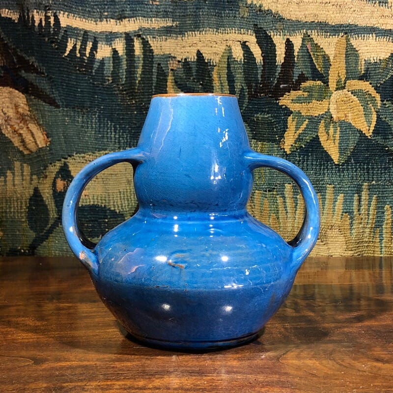 Brannam Art Nouveau twin handled vase, c. 1910-0