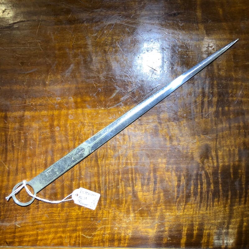 Victorian silverplate meat skewer- letter opener - c. 1890 -0