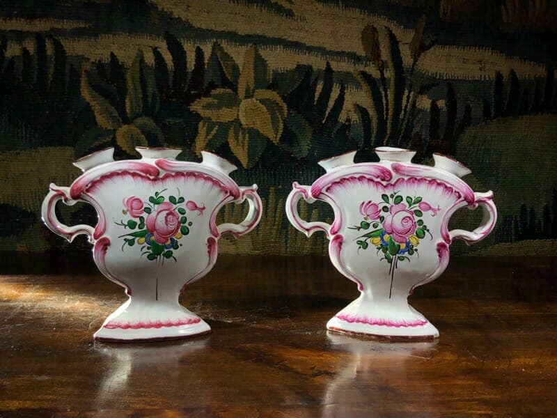 Pair of French Faience quintals, probably Luneville, 19th century -0